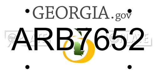 ARB7652 Georgia License Plate