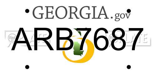 ARB7687 Georgia License Plate