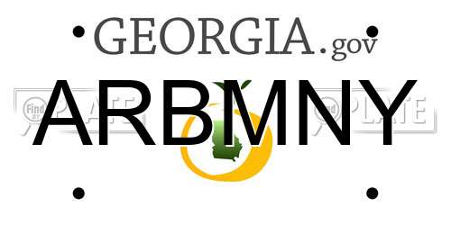 ARBMNY Georgia License Plate
