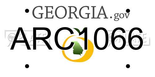 ARC1066 Georgia License Plate