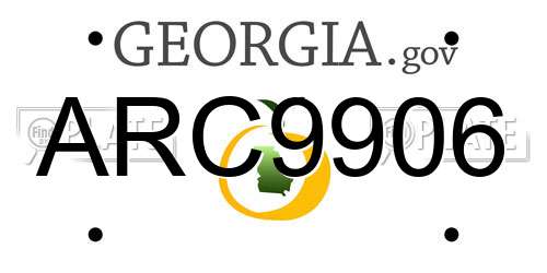 ARC9906 Georgia License Plate