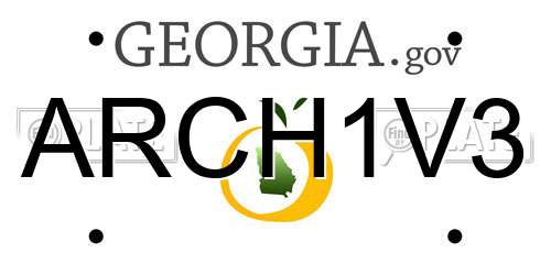 ARCH1V3 Georgia License Plate