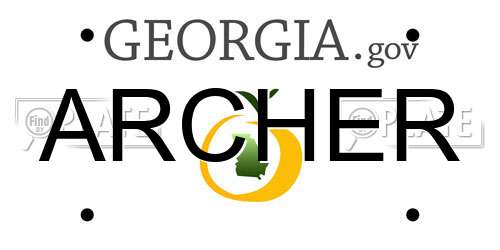 ARCHER Georgia License Plate
