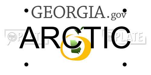 ARCTIC Georgia License Plate
