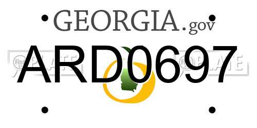 ARD0697 Georgia License Plate