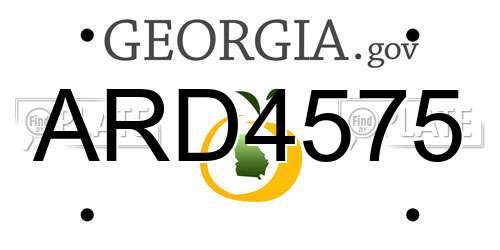 ARD4575 Georgia License Plate