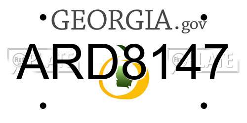 ARD8147 Georgia License Plate