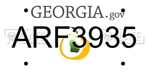 ARF3935 Georgia License Plate