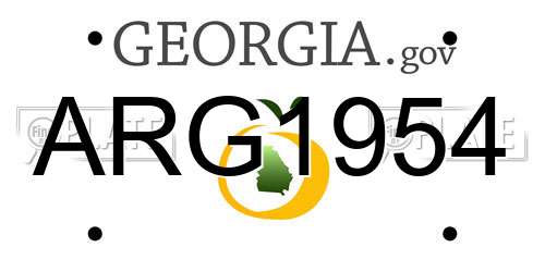 ARG1954 Georgia License Plate