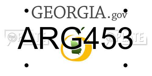 ARG453 Georgia License Plate
