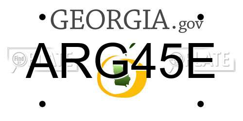 ARG45E Georgia License Plate