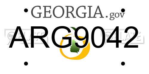 ARG9042 Georgia License Plate