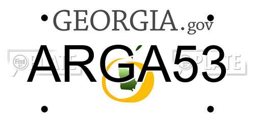 ARGA53 Georgia License Plate