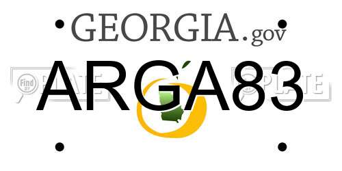 ARGA83 Georgia License Plate