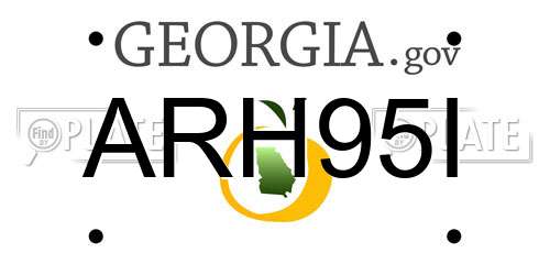 ARH95I Georgia License Plate