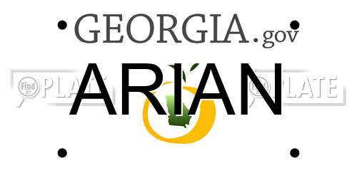 ARIAN Georgia License Plate
