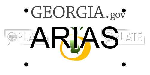 ARIAS Georgia License Plate