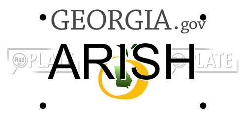ARISH Georgia License Plate