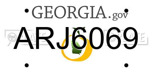 ARJ6069 Georgia License Plate