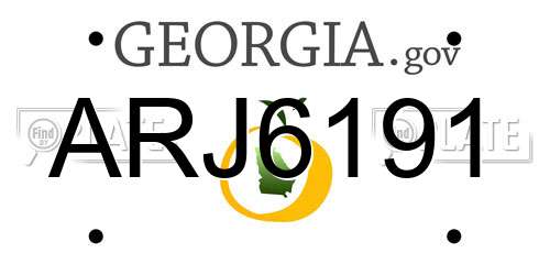 ARJ6191 Georgia License Plate