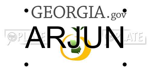 ARJUN Georgia License Plate
