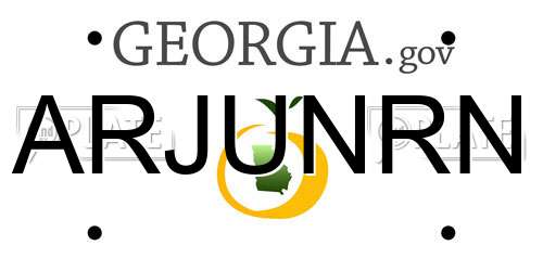 ARJUNRN Georgia License Plate