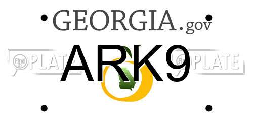 ARK9 Georgia License Plate