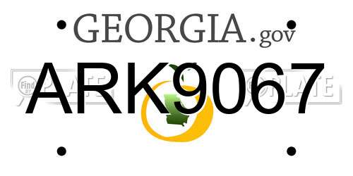 ARK9067 Georgia License Plate