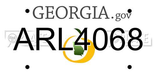 ARL4068 Georgia License Plate