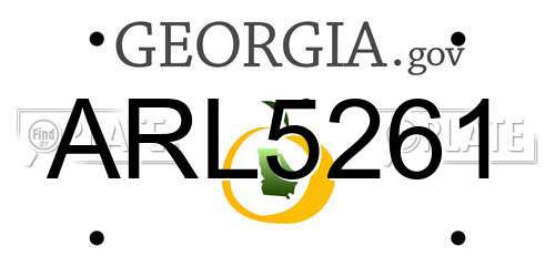 ARL5261 Georgia License Plate