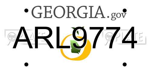ARL9774 Georgia License Plate