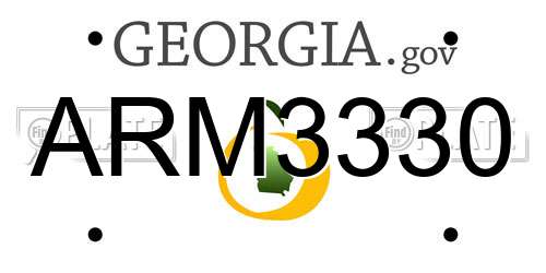 ARM3330 Georgia License Plate