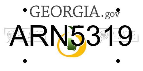ARN5319 Georgia License Plate