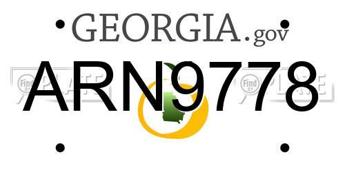 ARN9778 Georgia License Plate
