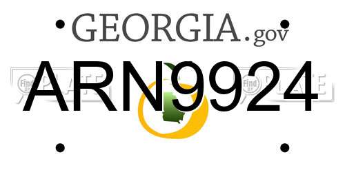 ARN9924 Georgia License Plate