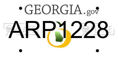 ARP1228 Georgia License Plate
