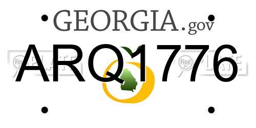 ARQ1776 Georgia License Plate