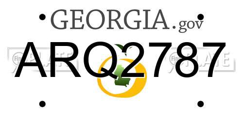 ARQ2787 Georgia License Plate