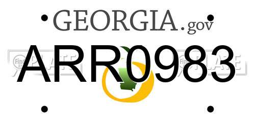 ARR0983 Georgia License Plate