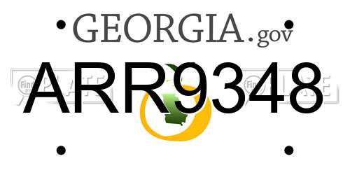 ARR9348 Georgia License Plate