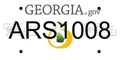 ARS1008 Georgia License Plate
