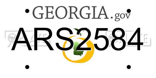 ARS2584 Georgia License Plate