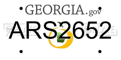 ARS2652 Georgia License Plate