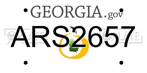 ARS2657 Georgia License Plate