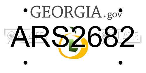 ARS2682 Georgia License Plate