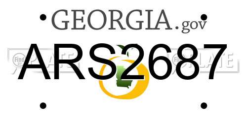 ARS2687 Georgia License Plate