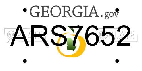 ARS7652 Georgia License Plate