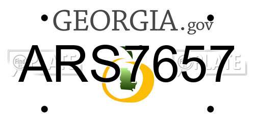 ARS7657 Georgia License Plate