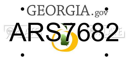 ARS7682 Georgia License Plate
