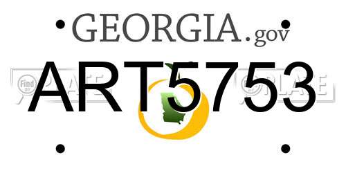 ART5753 Georgia License Plate